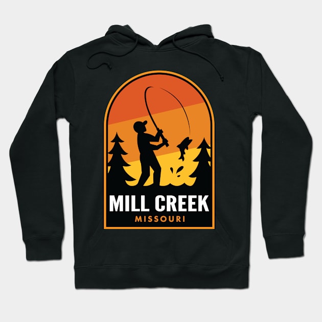 Mill Creek Missouri Fishing Hoodie by HalpinDesign